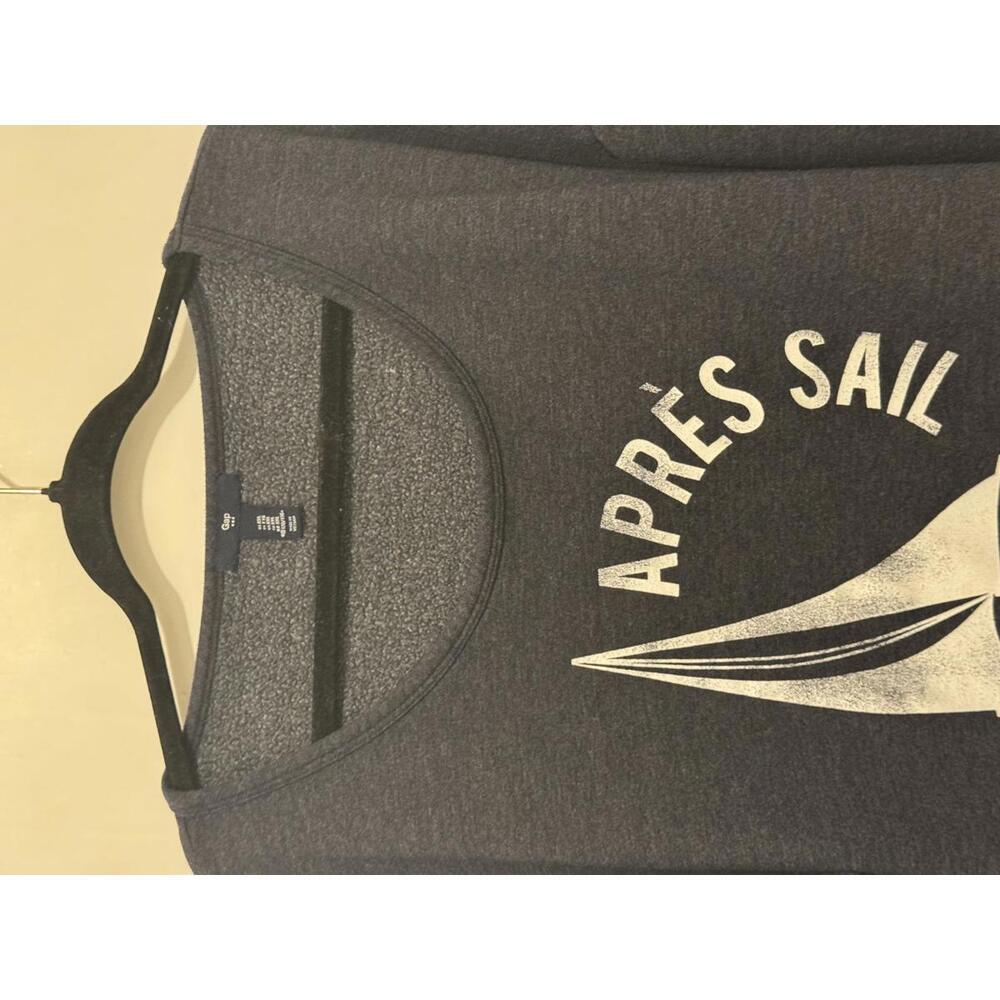 Gap XXL Dark Gray Sweatshirt with Apres Sail Graphic - Picture 4 of 8